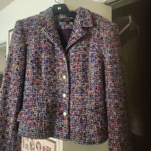 Dana Buchman Multicolor Tweed Blazer